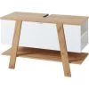 Germania Waschbeckenunterschrank Novolino 8160 Weiß-Eiche 67 Cm X 111 Cm -Badezimmerbedarf Geschäft 005949816008 11029600 S 01