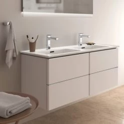 Ideal Standard Doppel-WT-Unterschrank Adapto 121 X 49 Cm 4 Push-Open Auszüge Wei -Badezimmerbedarf Geschäft 014140459002 T4298WG AB 03