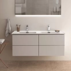 Ideal Standard Doppel-WT-Unterschrank Adapto 121 X 49 Cm 4 Push-Open Auszüge Wei -Badezimmerbedarf Geschäft 014140459002 T4298WG AB 04