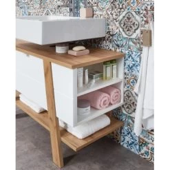 Germania Waschbeckenunterschrank Novolino 8160 Weiß-Eiche 67 Cm X 111 Cm 14 Germania Waschbeckenunterschrank Novolino 8160 Weiß-Eiche 67 Cm X 111 Cm -Badezimmerbedarf Geschäft 05949816008 11029600 CU 01