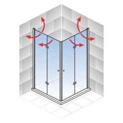 Schulte ExpressPlus Drehfalttür Eckeinstieg Garant Mit Duschwanne 90x90 Cm -Badezimmerbedarf Geschäft 060991064487 2053 064487 5