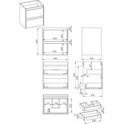Maximus Waschbeckenunterschrank Sisi Schwarz Matt 60 Cm 10 Maximus Waschbeckenunterschrank Sisi Schwarz Matt 60 Cm -Badezimmerbedarf Geschäft 0 4807 TechnischeZeichnung