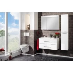 Fackelmann Spiegelschrank B.clever 90 Cm X 71 Cm X 16 Cm Weiß Matt -Badezimmerbedarf Geschäft 145640 3254 5