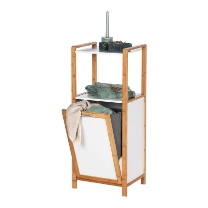 Wenko Regal Finja Bambus Mit Wäschebox 30 L Bambus 40 X 95 X 30 Cm Braun 4 Wenko Regal Finja Bambus Mit Wäschebox 30 L Bambus 40 X 95 X 30 Cm Braun – Bild 2