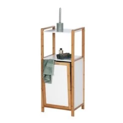 Wenko Regal Finja Bambus Mit Wäschebox 30 L Bambus 40 X 95 X 30 Cm Braun 18 Wenko Regal Finja Bambus Mit Wäschebox 30 L Bambus 40 X 95 X 30 Cm Braun -Badezimmerbedarf Geschäft 15623 sb freisteller de 07
