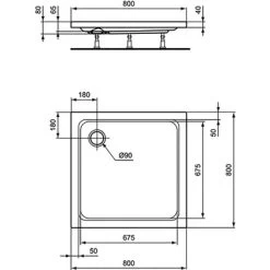Ideal Standard Duschwanne Hotline 800 Mm X 800 Mm Weiß -Badezimmerbedarf Geschäft 188994 3049 3