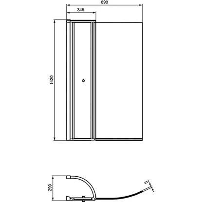 Ideal Standard Duschwand Connect Air Aus Glas Mit Tür Beidseitig Verwendbar 6 Ideal Standard Duschwand Connect Air Aus Glas Mit Tür Beidseitig Verwendbar – Bild 4