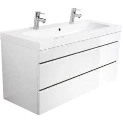 Posseik Doppel-Waschplatz 120 Cm Metis Weiß Hochglanz -Badezimmerbedarf Geschäft 242127 4873 3