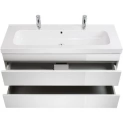 Posseik Doppel-Waschplatz 120 Cm Metis Weiß Hochglanz -Badezimmerbedarf Geschäft 242127 4873 4