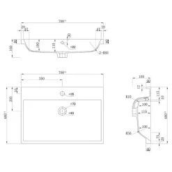Posseik Stand-Waschplatz 70 Cm Amilia Weiß Hochglanz -Badezimmerbedarf Geschäft 242132 4873 7