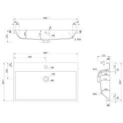 Posseik Stand-Waschplatz 80 Cm Amilia Weiß Hochglanz -Badezimmerbedarf Geschäft 242139 4873 7