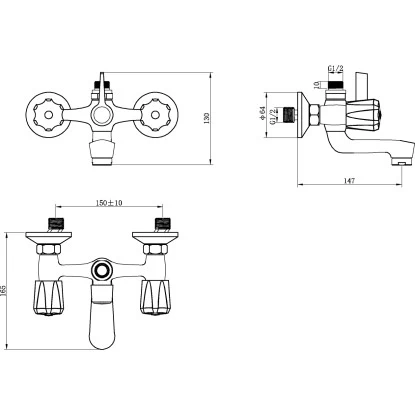 Sanitop-Wingenroth Zweigriffmischer Wannenarmatur Standard Plus Chrom 4 Sanitop-Wingenroth Zweigriffmischer Wannenarmatur Standard Plus Chrom – Bild 2