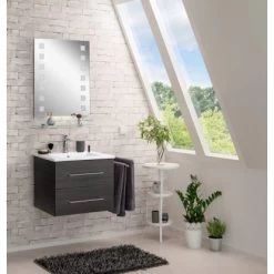 Fackelmann Waschplatz 60 Cm B.perfekt Dark Oak 15 Fackelmann Waschplatz 60 Cm B.perfekt Dark Oak -Badezimmerbedarf Geschäft 245469 3254 5