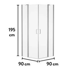 Baliv Duschkabine DUK-90.50E 90 Cm X 90 Cm Chrom -Badezimmerbedarf Geschäft 250312107799 VM01 190221 L