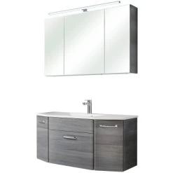 Pelipal Badmöbel-Set Zoey Graphit 112 Cm 3-teilig -Badezimmerbedarf Geschäft 29 2467 4obi325zoeyf11frei