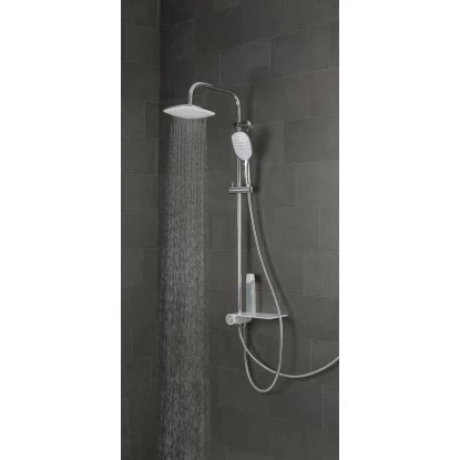 Schütte Überkopf-Brauseset Aquastar Umsteller Seitlich Chrom-Weiß 4 Schütte Überkopf-Brauseset Aquastar Umsteller Seitlich Chrom-Weiß – Bild 2