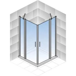 Schulte ExpressPlus Eckeinstieg 4-tlg. AlexaStyle2.0 Alunatur 80x80x192cm -Badezimmerbedarf Geschäft 32020 2053 4060991037672 5