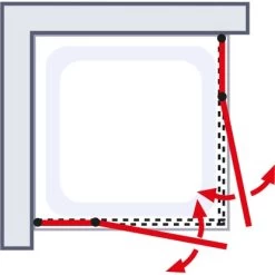 Schulte ExpressPlus Eckeinstieg 4-tlg. AlexaStyle2.0 Alunatur 80x80x192cm -Badezimmerbedarf Geschäft 32020 2053 4060991037672 6