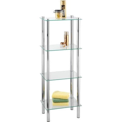 Wenko Regal Yago Viereckig Chrom Mit 4 Glasablagen 104 Cm X 40 Cm X 30 Cm 2 Wenko Regal Yago Viereckig Chrom Mit 4 Glasablagen 104 Cm X 40 Cm X 30 Cm