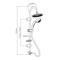 Eisl Duschsystem Sommerregen Chrom -Badezimmerbedarf Geschäft 337 dx1005cs sommerregen 3