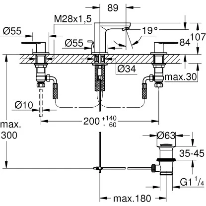 Grohe 3-Loch-Waschtischbatterie Eurosmart Cosmopolitan Chrom 5 Grohe 3-Loch-Waschtischbatterie Eurosmart Cosmopolitan Chrom – Bild 3