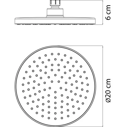 AquaSu Kopfbrause Viba Ø 20 Cm Chrom-Grau 4 AquaSu Kopfbrause Viba Ø 20 Cm Chrom-Grau – Bild 2