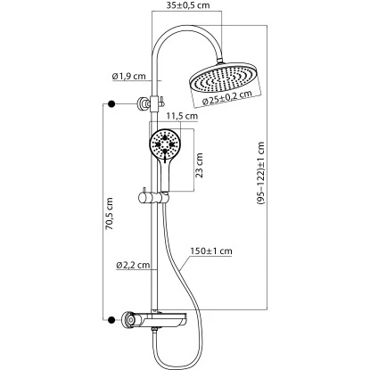 AquaSu Duschsystem Oblivio Mit Thermostat-Armatur 3 Strahlarten Chrom 4 AquaSu Duschsystem Oblivio Mit Thermostat-Armatur 3 Strahlarten Chrom – Bild 2