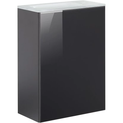 Fackelmann Waschbeckenunterschrank SBC 45 Cm Anthrazit/l. Glas Anthrazit Rechts 4 Fackelmann Waschbeckenunterschrank SBC 45 Cm Anthrazit/l. Glas Anthrazit Rechts – Bild 2