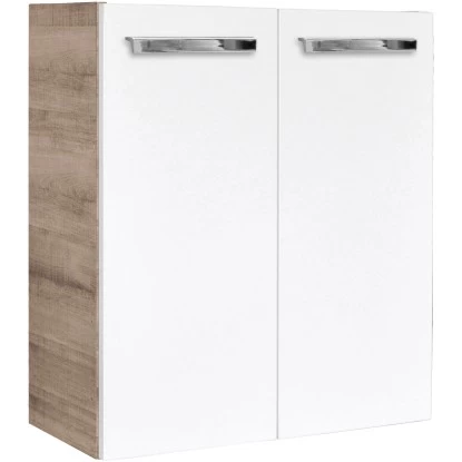 Fackelmann Waschbeckenunterschrank SBC 55 Cm Graueiche/Weiß Hochglanz 3 Fackelmann Waschbeckenunterschrank SBC 55 Cm Graueiche/Weiß Hochglanz