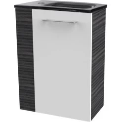 Fackelmann Waschbeckenunterschrank SBC 45 Cm Dark Oak/Weiß Hochglanz Rechts 9 Fackelmann Waschbeckenunterschrank SBC 45 Cm Dark Oak/Weiß Hochglanz Rechts -Badezimmerbedarf Geschäft 4008033860628 3254 04