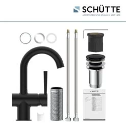 Schütte Waschtischarmatur Cornwall Schwarz Matt -Badezimmerbedarf Geschäft 4008431790169 2759 17