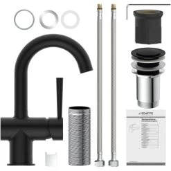 Schütte Waschtischarmatur Cornwall Schwarz Matt -Badezimmerbedarf Geschäft 4008431790169 2759 8