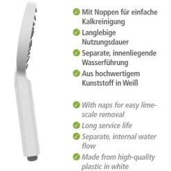 Wenko Duschkopf Design Kunststoff (ABS) 12 X 12 Cm Weiß 16 Wenko Duschkopf Design Kunststoff (ABS) 12 X 12 Cm Weiß -Badezimmerbedarf Geschäft 4008838254141 1068 AI 04