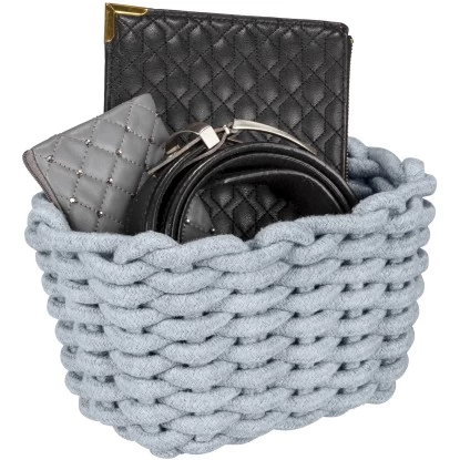 Wenko Aufbewahrungskorb Tia S Grauaus Gestrickter Baumwollschnur 5 Wenko Aufbewahrungskorb Tia S Grauaus Gestrickter Baumwollschnur – Bild 3