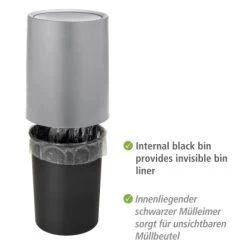 Wenko Schwingdeckeleimer Atri Grau 6 L -Badezimmerbedarf Geschäft 4008838372883 1068 AI 03