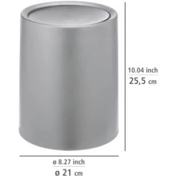 Wenko Schwingdeckeleimer Atri Grau 6 L -Badezimmerbedarf Geschäft 4008838372883 1068 VM 04