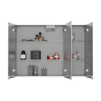 Spiegelschrank Dekor Alu III Aluminium Eiche Trüffel 5 Spiegelschrank Dekor Alu III Aluminium Eiche Trüffel – Bild 3