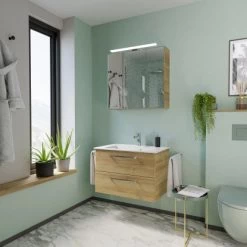 Pelipal Spiegelschrank 75 Cm Trentino Riviera Eiche Quer -Badezimmerbedarf Geschäft 4017026107572 2467 02