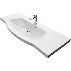 Pelipal Mineralmarmor-Waschtisch Serie 4005 Weiß LED 117 Cm