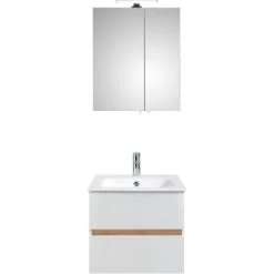 Pelipal Badmöbel-Set 329 Mila Mit Waschtisch, Unterschrank & Spiegelschrank Weiß -Badezimmerbedarf Geschäft 4017026208323 2467 02