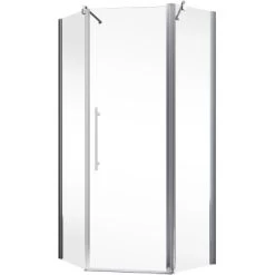 Schulte Fünfeckdusche Mit Drehtür Alexa Style 2.0 Chromoptik BxHxT 90x90x192 Cm -Badezimmerbedarf Geschäft 4060991019579 2053 02