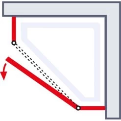 Schulte Fünfeckdusche Mit Drehtür Alexa Style 2.0 Chromoptik BxHxT 90x90x192 Cm -Badezimmerbedarf Geschäft 4060991019579 2053 05