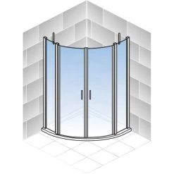 Schulte Runddusche Alexa Style 2.0 Echtglas 4-tlg. Alu-Natur 90 Cm X 90 Cm -Badezimmerbedarf Geschäft 4060991019685 2053 5