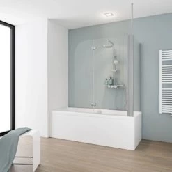 Schulte Badewannenaufsatz 2-tlg. Alu Natur Klar 140x116,4 Cm