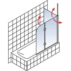 Schulte Badewannenaufsatz 2-tlg. Alu Natur Klar 140x116,4 Cm -Badezimmerbedarf Geschäft 4060991021336 2053 5