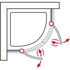 Schulte Runddusche Mit Drehtüren MasterClass BxTxH 80 X 80 X 200 Cm 9 Schulte Runddusche Mit Drehtüren MasterClass BxTxH 80 X 80 X 200 Cm -Badezimmerbedarf Geschäft 4060991028076 2053 03