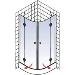 Schulte Runddusche Mit Drehtüren MasterClass BxTxH 80 X 80 X 200 Cm 10 Schulte Runddusche Mit Drehtüren MasterClass BxTxH 80 X 80 X 200 Cm -Badezimmerbedarf Geschäft 4060991028076 2053 04