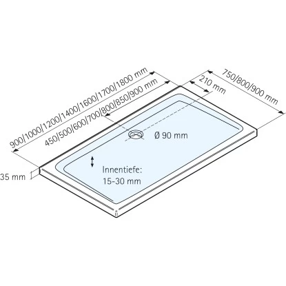 Schulte ExpressPlus Duschwanne Rechteck Extraflach Alpinweiß 75 X 90 Cm 4 Schulte ExpressPlus Duschwanne Rechteck Extraflach Alpinweiß 75 X 90 Cm – Bild 2