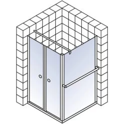 Schulte ExpressPlus Set Duschkabine Pendeltür Garant Mit Duschwanne 200x80cm -Badezimmerbedarf Geschäft 4060991056017 2053 5