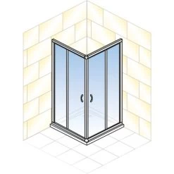 Schulte Eckeinstieg 4-teilig Sunny 80 Cm - 90 Cm X 180 Cm Silber -Badezimmerbedarf Geschäft 4060991057809 2053 5